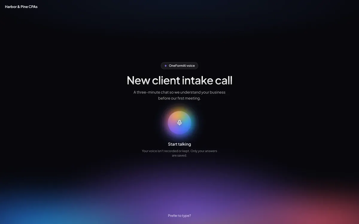 OneForm: Voice forms (beta)